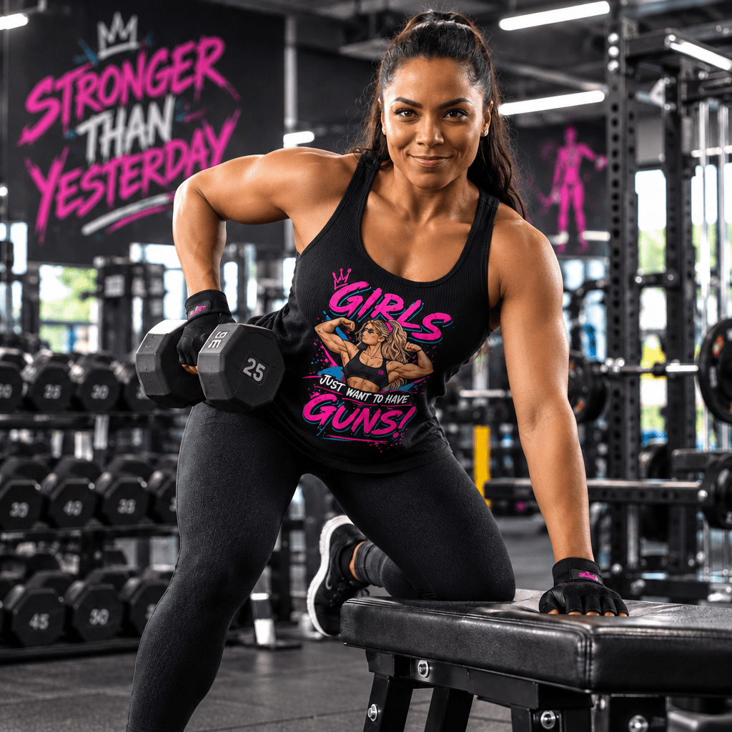Woman's Tank Top, Girls Just Wanna Have Guns, Black