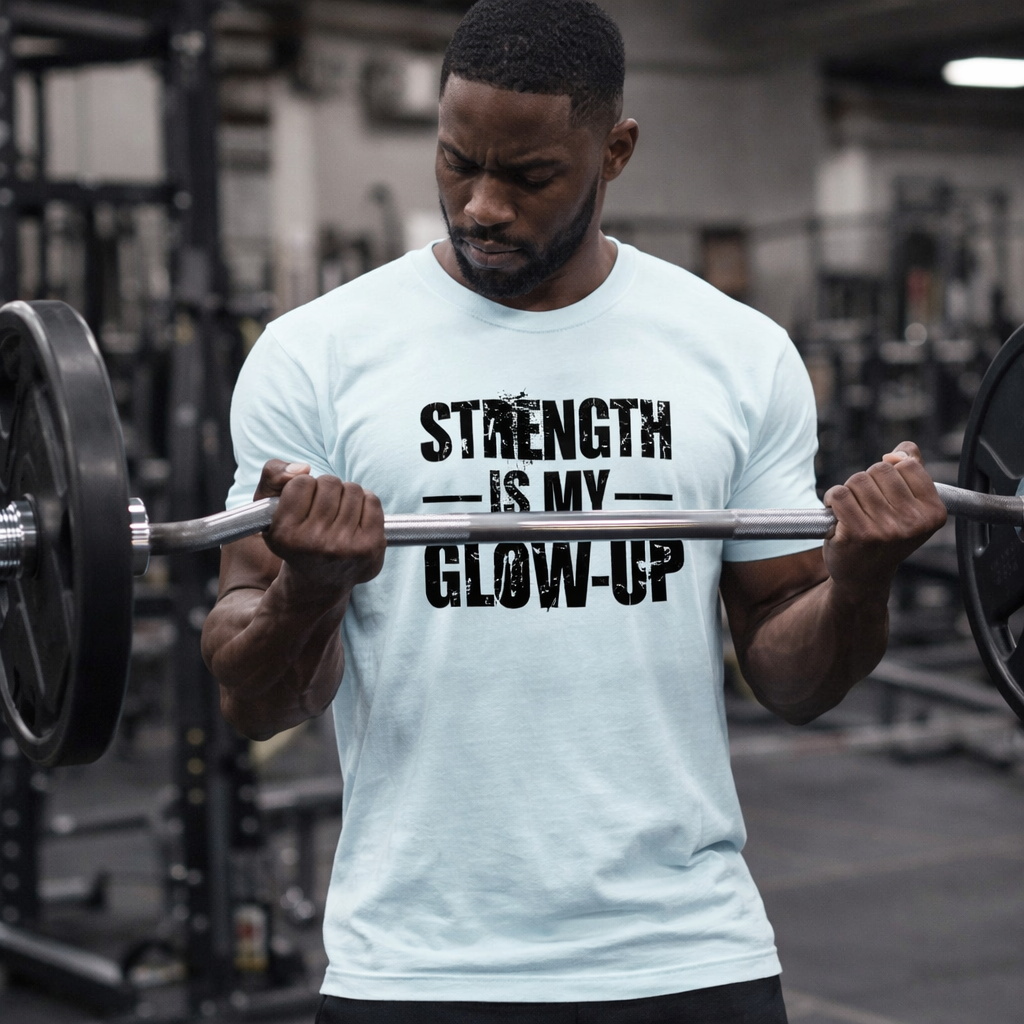 Strength Is My Glow Up, Unisex t-shirt, Black Font
