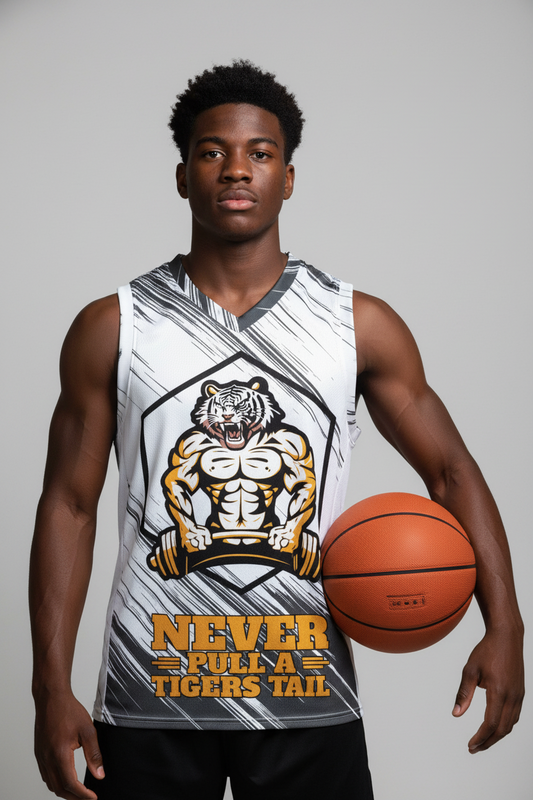Premium unisex basketball jersey, Never Pull A Tiger's Tail
