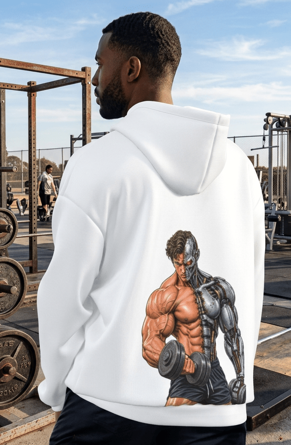 Mens Hoodie, Make Yourself A Machine, White