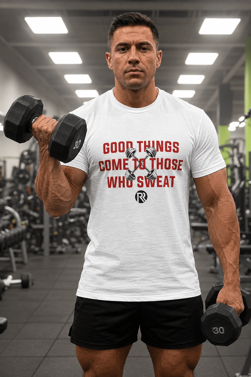 Men's T-shirt, Good Things Come To Those Who Sweat, White