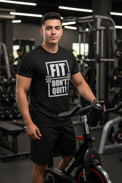 Men's & Woman's T-Shirt, Fit Don't Quit, Black